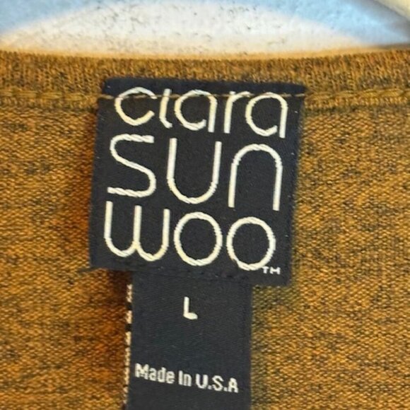 Clara Sun Woo Blouse Sweater Women's Size Large Green Brown - Picture 3 of 3